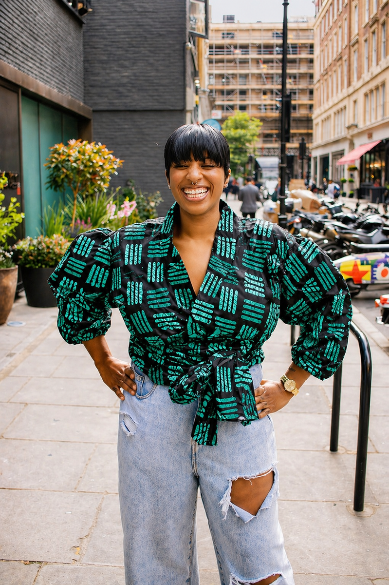 African Print Wrap Tops | Ankara Tops Women UK | Sanyan