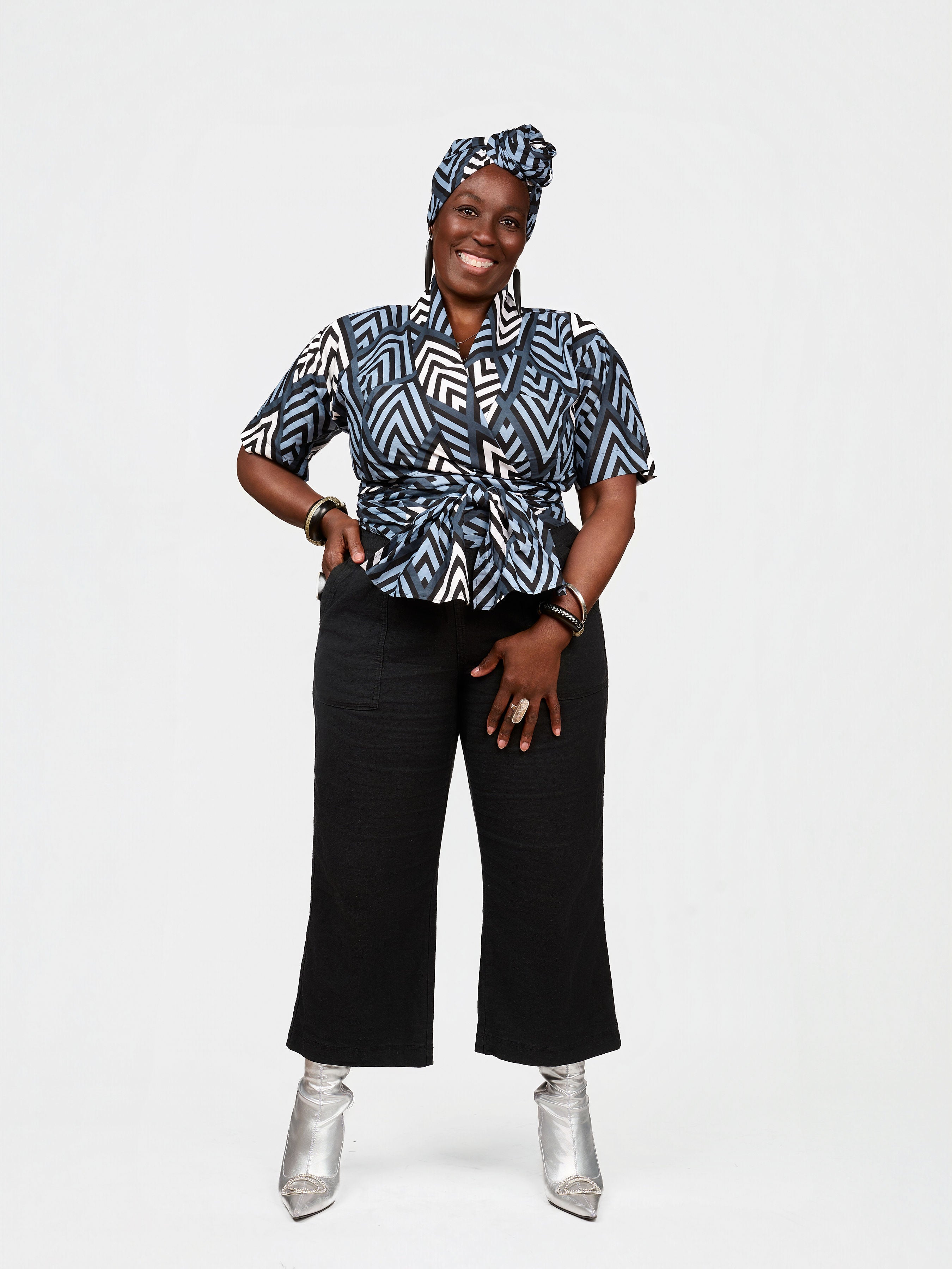 The Kemi African Print Wrap Top