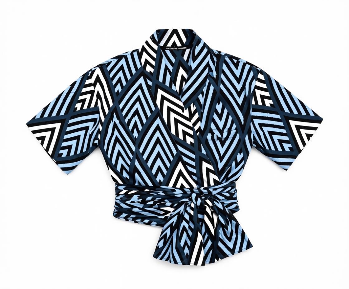 The Kemi African Print Wrap Top