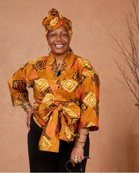 Afio Wrap Top model centred and larger