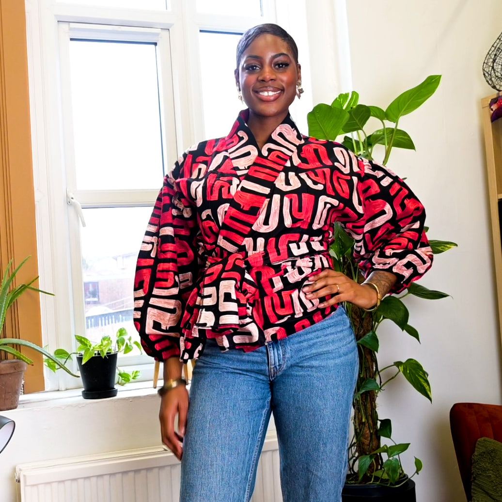 The Amara Wrap Top